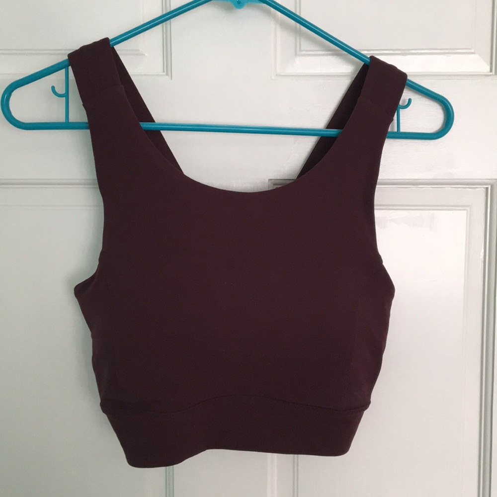 Athleta purple /maroon cross back sports bra M EUC